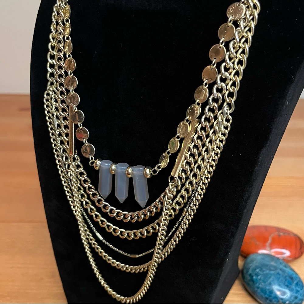 SUGARFIX multilayered necklace with discs, bars and faux crystral - Picture 8 of 8